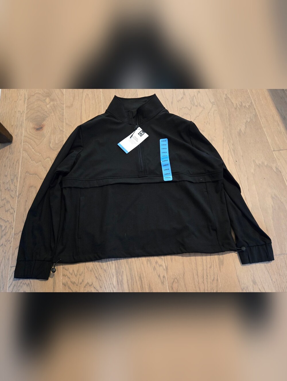 Women's Black Half-Zip Pullover Travel - Large